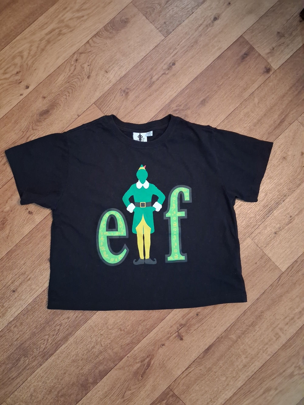 Movie ELF crop Top Black Tee